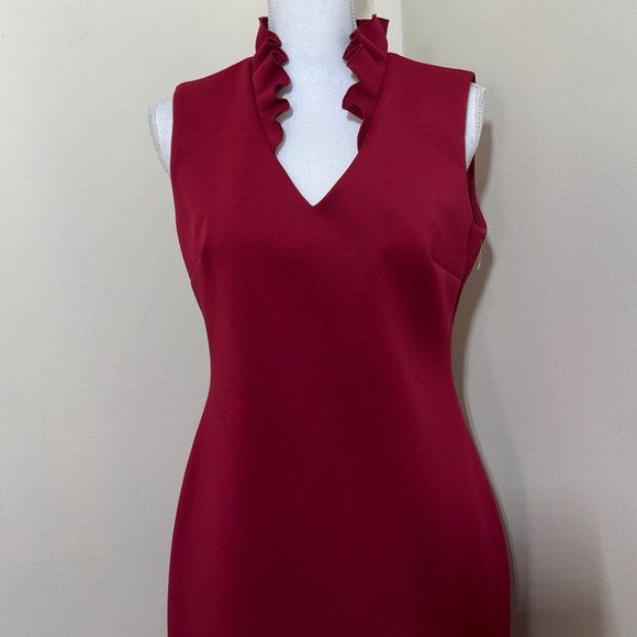 Nwt Calvin Klein || burgundy woman’s Dress size 8 - Picture 5 of 10
